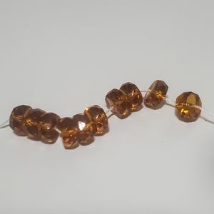 Bead Czech Fire-polished Glass Topaz 8x4mm Faceted Rondelle 15" Strand